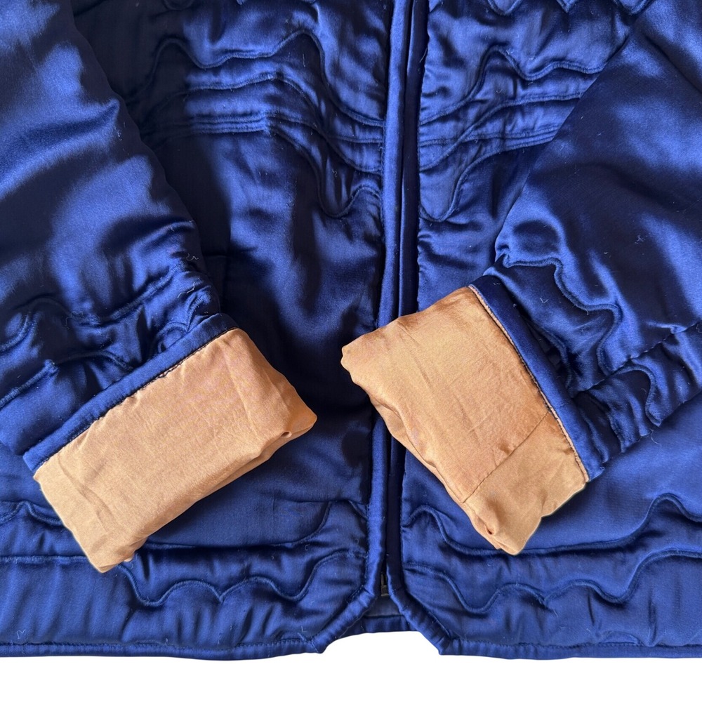 Rachel Comey Bedroom Jacket Navy Wavy Quilted Puffer Size 6 $733 - Picture 7 of 8